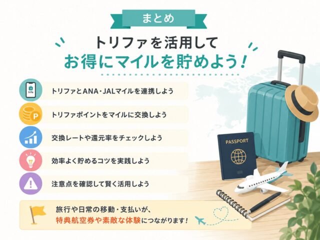 トリファのマイル連携とは？ANAやJALマイルへの交換方法や還元率を解説